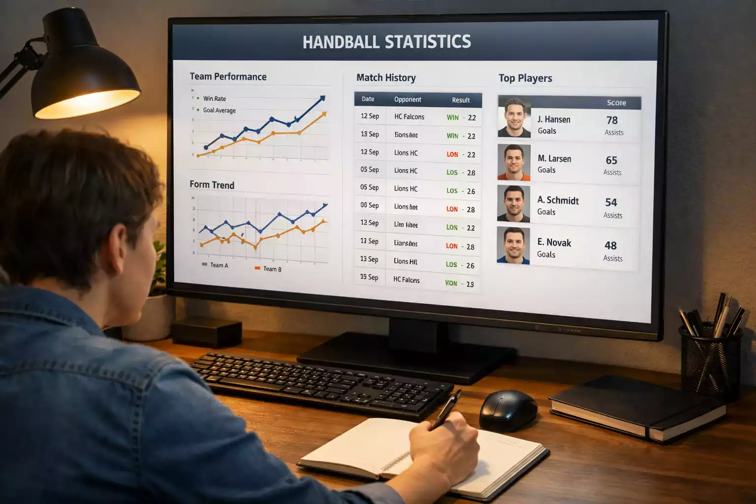 Analyse von Handball-Statistiken am Computer für strategische Wetten